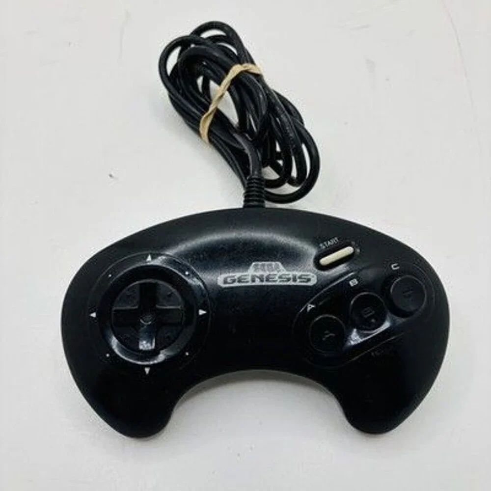 OEM Black Original SEGA Genesis 3 Button Wired MD Controller 1650 - FOR PARTS